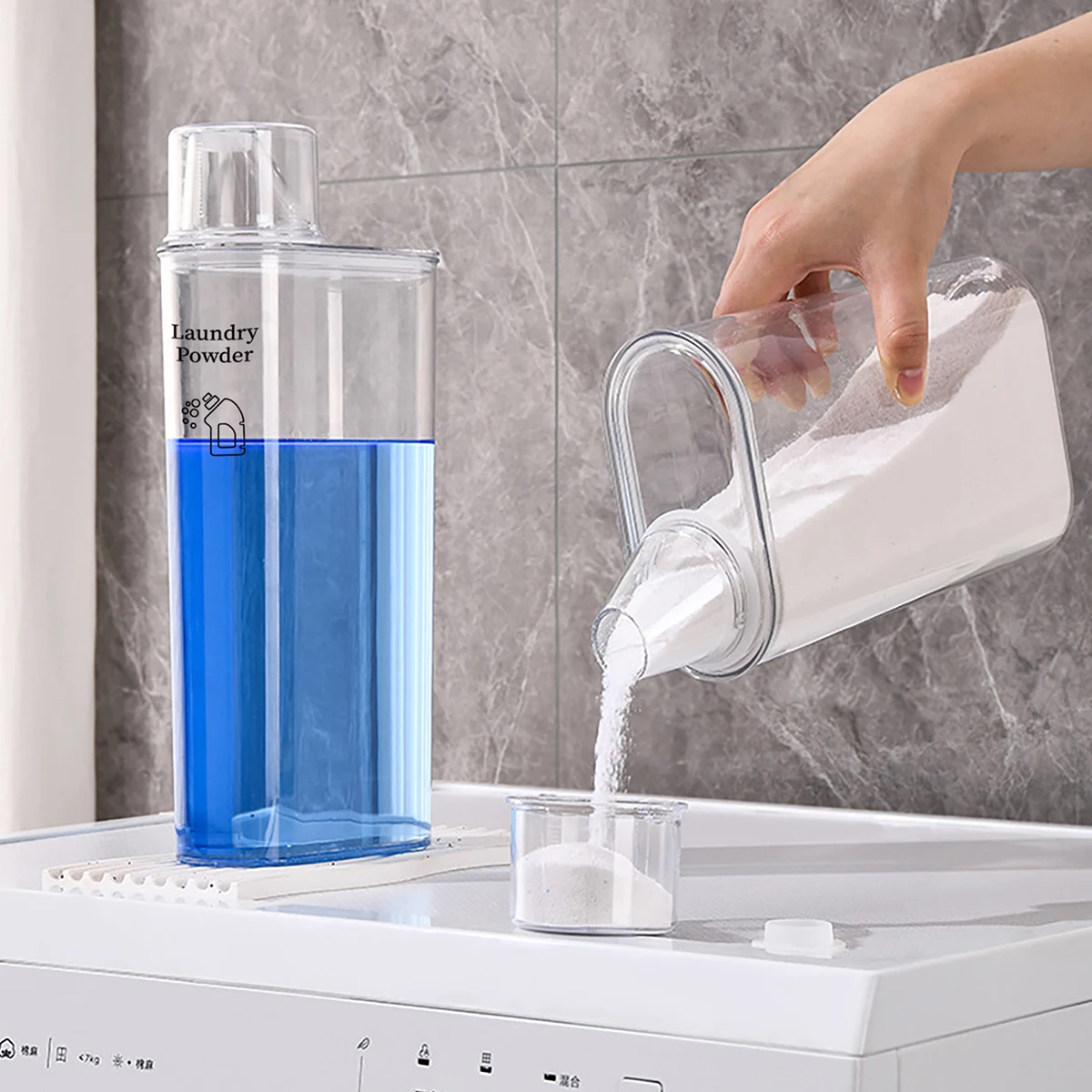 Refillable Laundry Detergent Container Large Capacity Dispenser Bottle for Laundry Beads Powder Scent Booster Laundry Room Organ view 5
