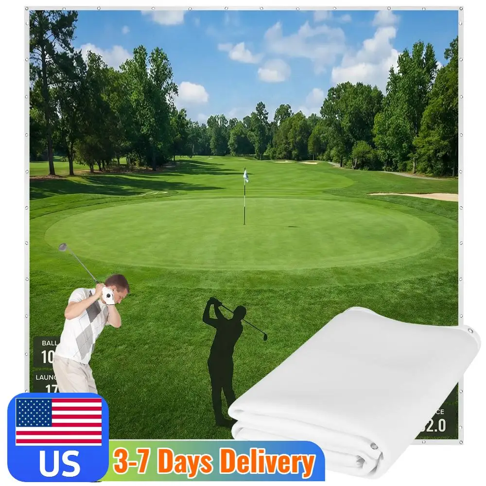 

3MX3M Golf Simulator Impact Screen Thickened Golf Impact Screen for Indoor/Home/Garage Training - Ultra Clear