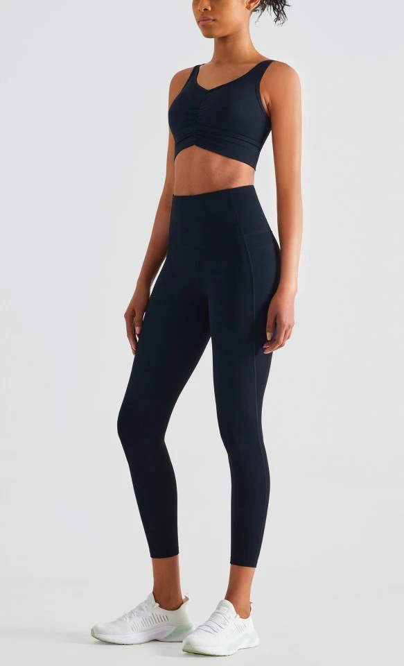 Waist tight pocket yoga pants with nude feel, high waist and hip lifting fitness pants, women's sports yoga pants