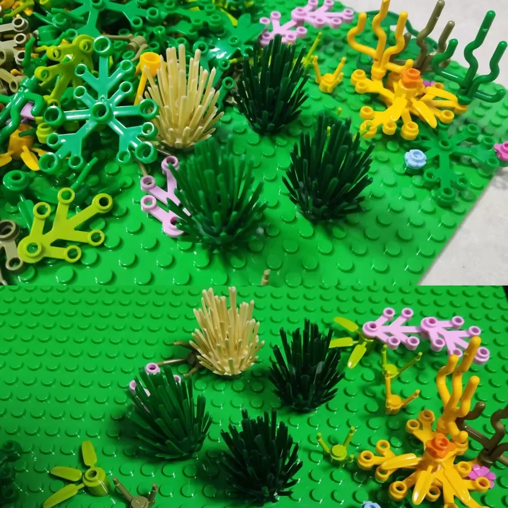 Creative Plants Jungle DIY MOC Building Blocks Parts Tree/Flower/Grass Compatible Base Plate Assembled Toys Bricks Kids Gifts