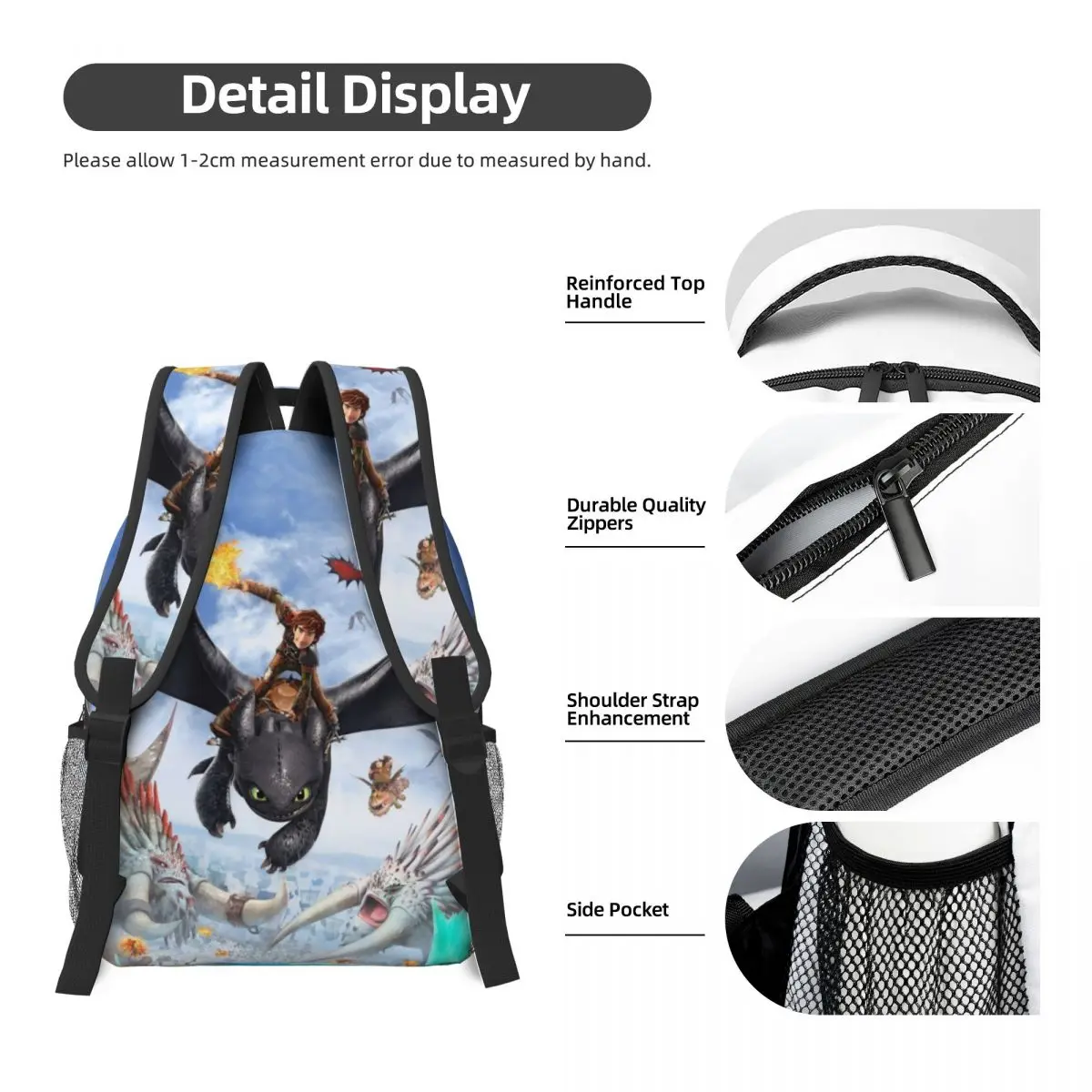 How To Train Your Dragon Printed Lightweight Casual Schoolbag For School, Outdoor, Shopping, Office 17in