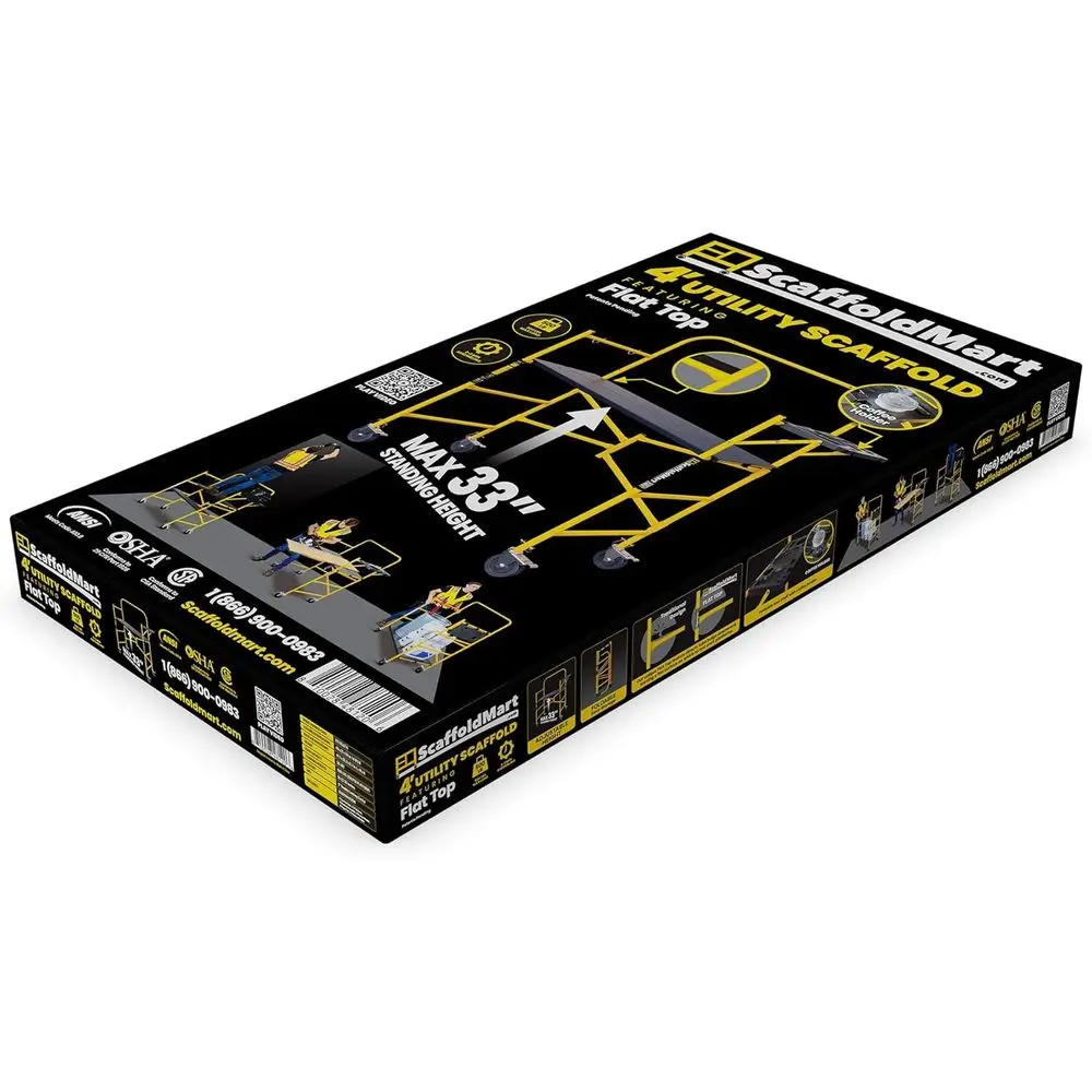 Utility Scaffold, Capacity 500 lb, Max. Platform Height 4 ft, Model# UTLSCAFF4