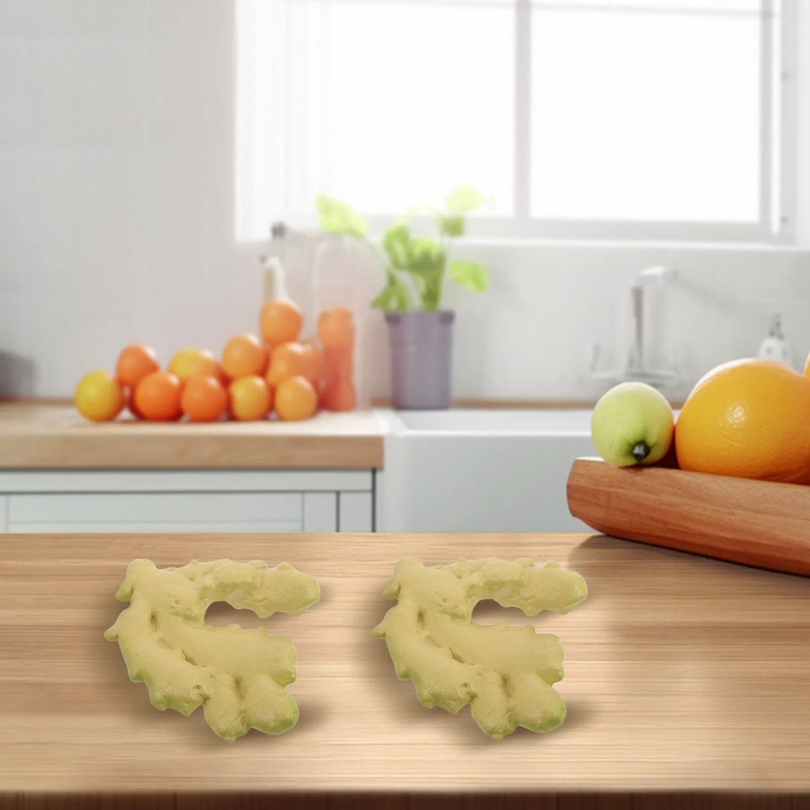 

4Pcs Realistic Artificial Ginger Decor Lifelike Vegetable Props for Kitchen Photography Party Decoration Simulated Food