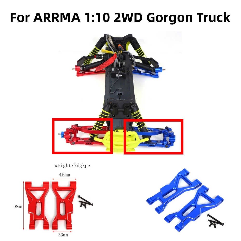 

For ARRMA 1:10 2WD Gorgon Truck Metal Front Lower Swing Arm RC Car Accessory Parts Aluminum Alloy Front Lower Swing Arm