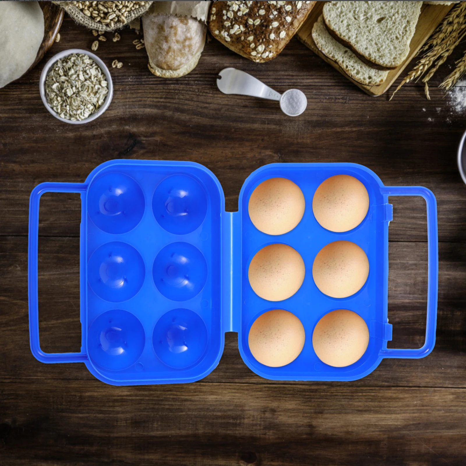 

Portable Egg Box Storage Case for 6 Eggs Durable ABS Plastic Camping Outdoor Containers Egg Carrier Handle Lock