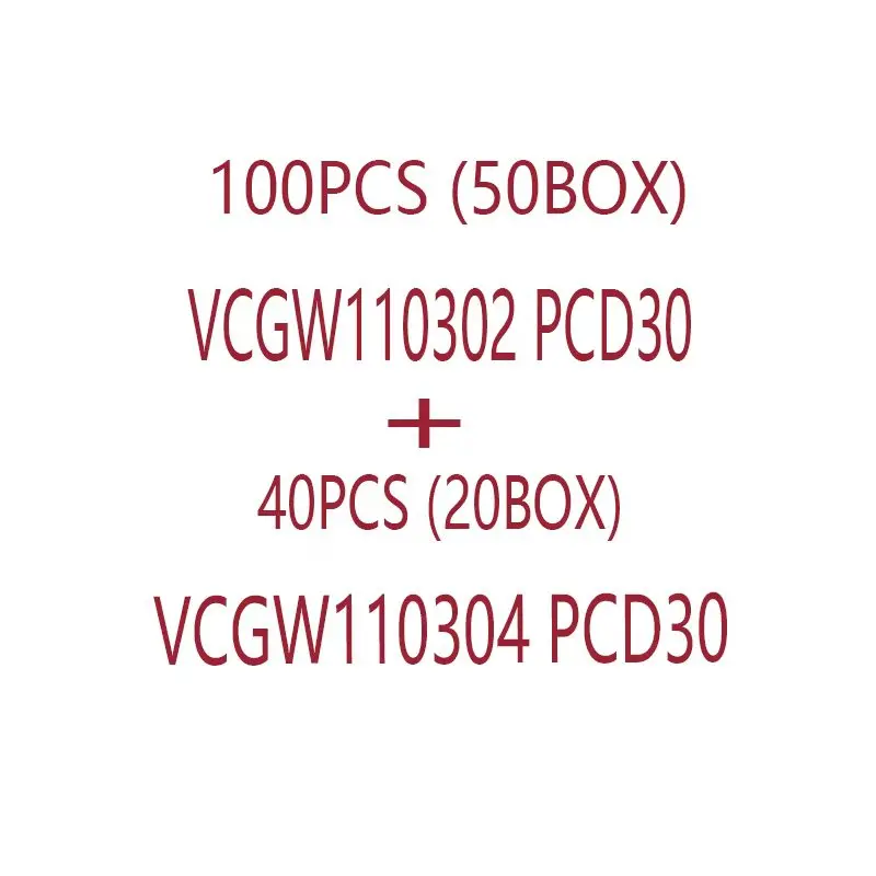 40 قطعة VCGW110304 PCD30 + 100 قطعة VCGW110304 PCD30