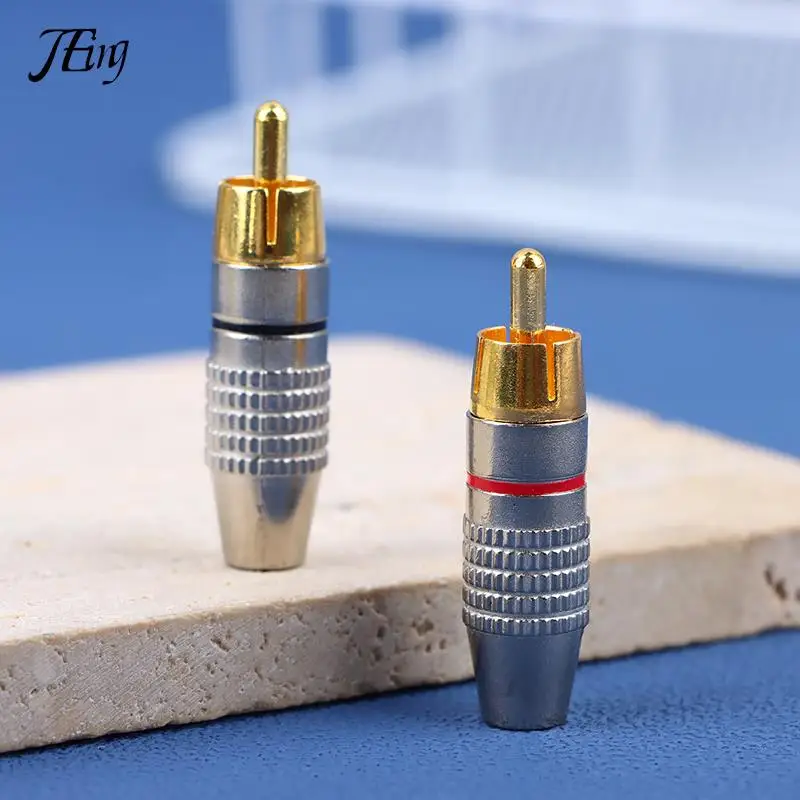 2Pcs RCA Male Connector Non Solder Plug Adapter For Audio Cable Plug Video CCTV Camera Solder-Free Adapter Cable Converter