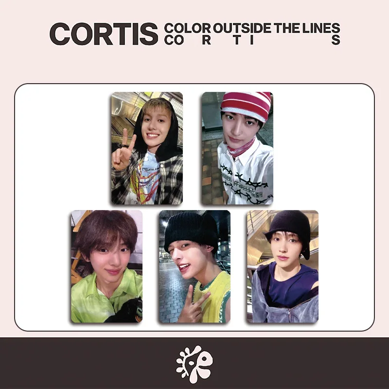 

Kpop CORTIS Outside The Lines фотокарты 5 шт./компл. двухсторонняя печать матовая пленка корейский стиль ЛОМО карты коллекция для фанатов подарок