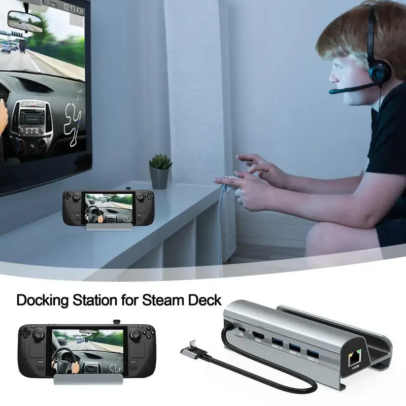 Док-станция USB C Для Steam Deck с зарядным устройством 65 Вт, 4k HD дисплей, USB 3,0 PD, зарядная док-станция Ethernet для игровой площадки