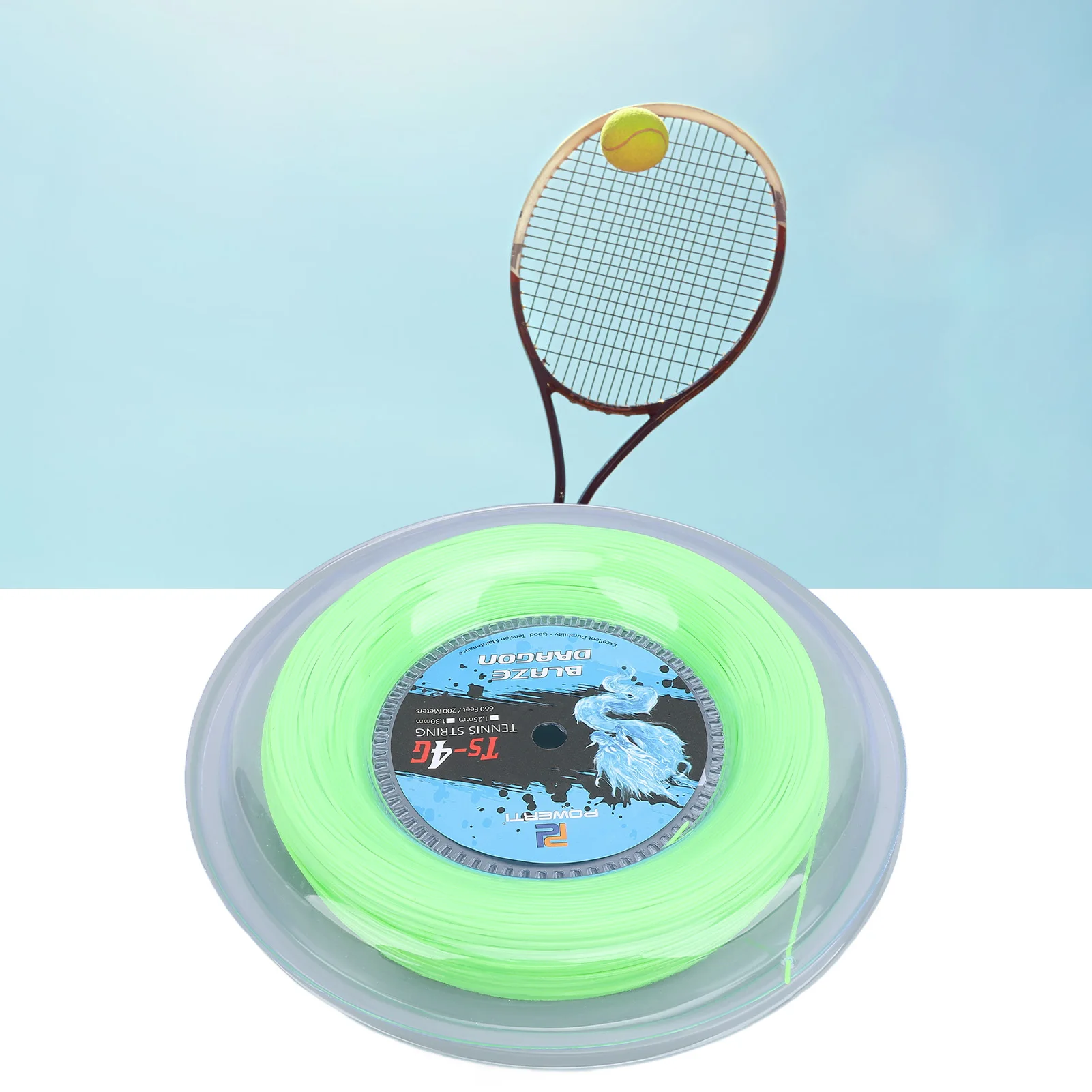 Polyester Tennis String Tennis String Polyester 200m Reel Tennis Racket String for Training Fluorescent Green Tennis String Reel