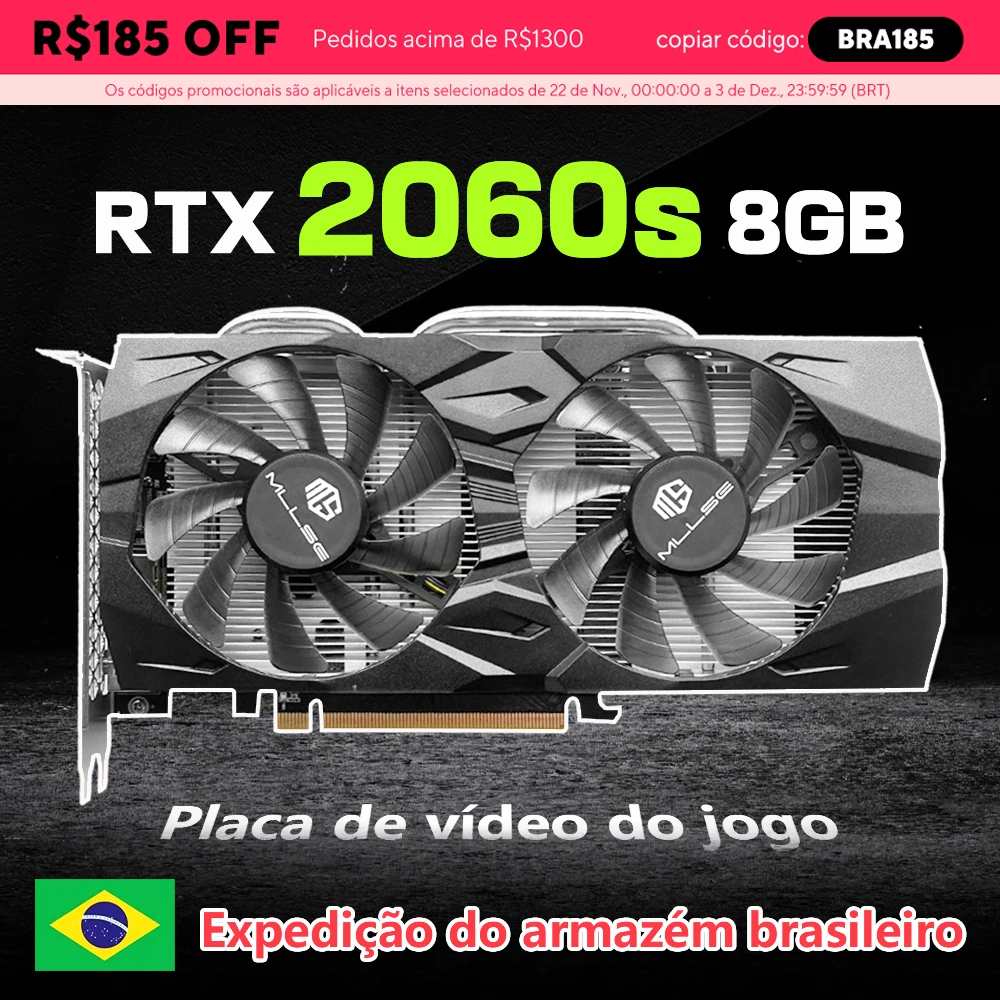 MLLSE RTX 2060 Super 8GB Placa De Video Gaming Graphics Card GDDR6 256Bit 8Pin PCI Express 3.0x16  rtx 2060 super 8gb game