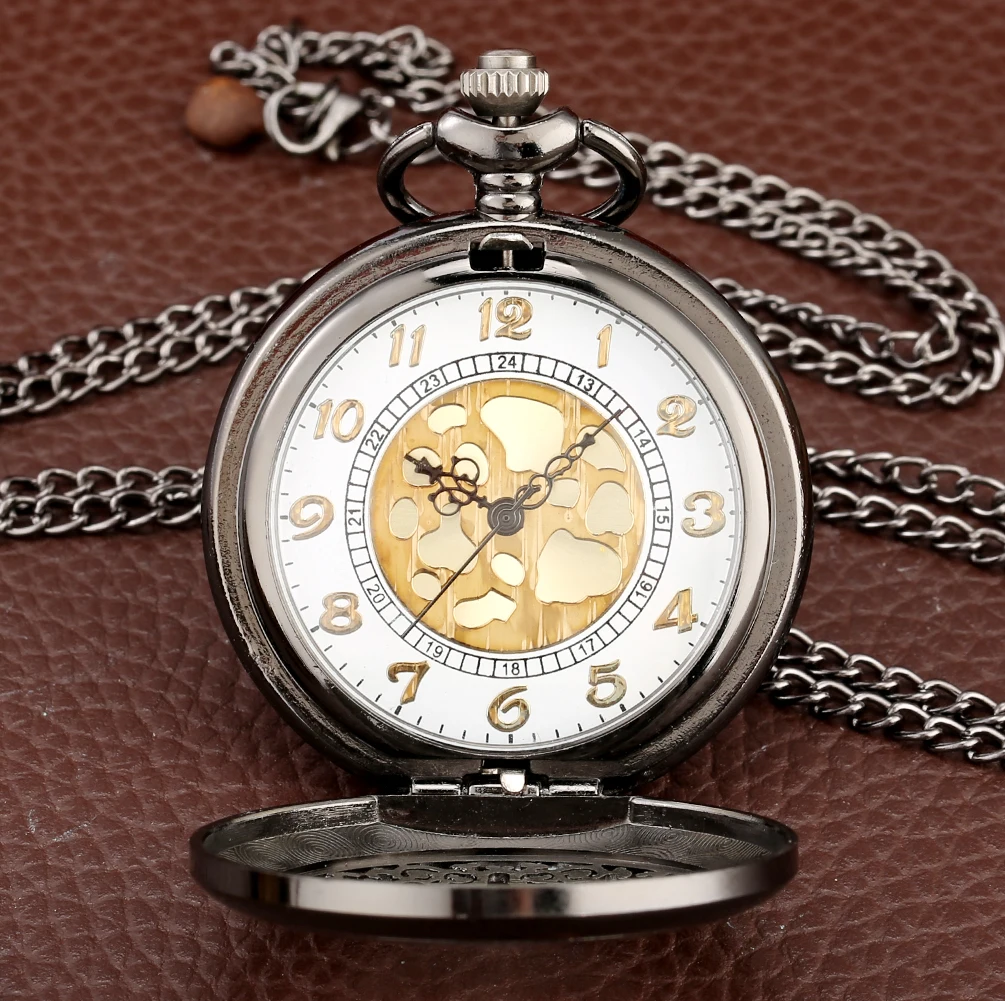 Golden ตัวเลขอาหรับ Dial นาฬิกาพ็อกเก็ตควอตซ์ 80 ซม.VINTAGE แฟชั่นสร้อยคอจี้นาฬิกาของขวัญผู้ชายผู้หญิง