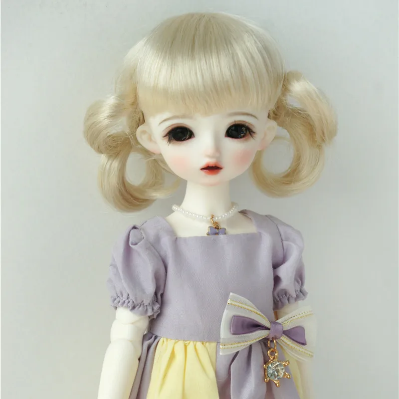 Jusuns JD199   6-7inch 7-8inch 16-18cm 18-20cm Lovely Twin Pony Synthetic mohair BJD Wigs  1/6 1/4 YOSD  MSD Doll accessories