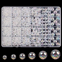 Colorful Transparent  AB Color Acrylic Beads Spacer Bead For DIY Bracelet Necklace Crafts  Christmas Gifs G0129