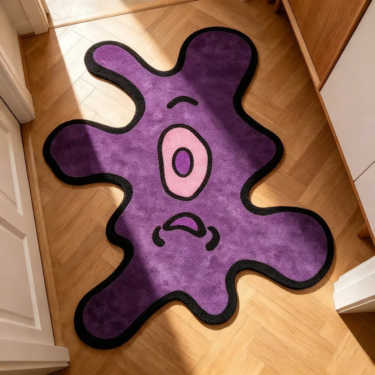 VIKAMA Street Style Single Eyed Monster Carpet, Washable Soft Non Slip Floor Mat, Bedroom Office Home Gift view 4