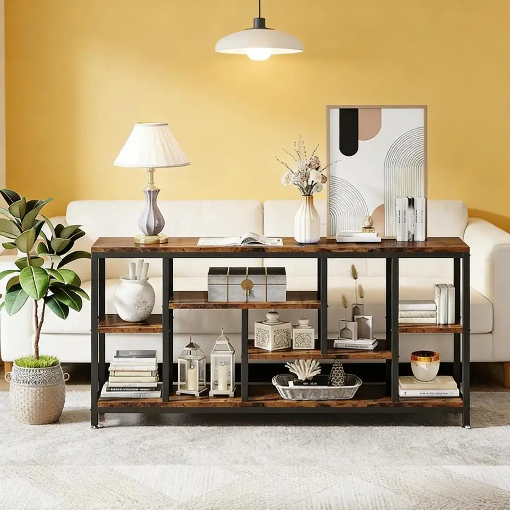 Table d'appoint attrayante, table de canapé rustique, table console