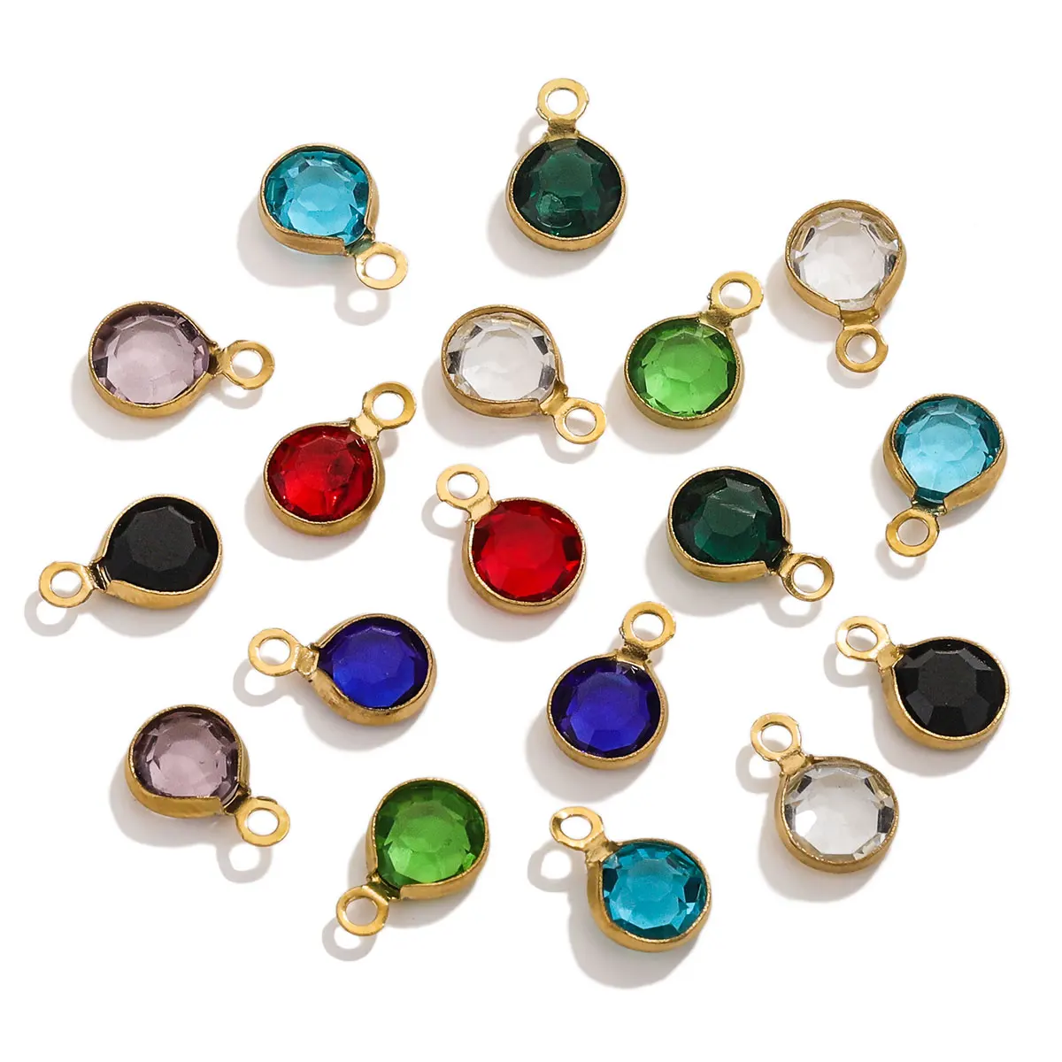 20 sztuk ze stali nierdzewnej motyl szklane wisiorki kolorowe kryształowe zawieszki bransoletka naszyjnik DIY bransoletka tworzenia biżuterii Charms