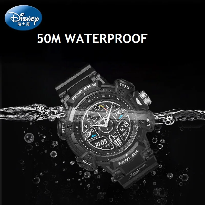 Disney For Man Watch Dual Display Sport Quartz New Wristwatch 3D Dial Alarm Clock Top Brand Original Male Montres Relógio Часы 