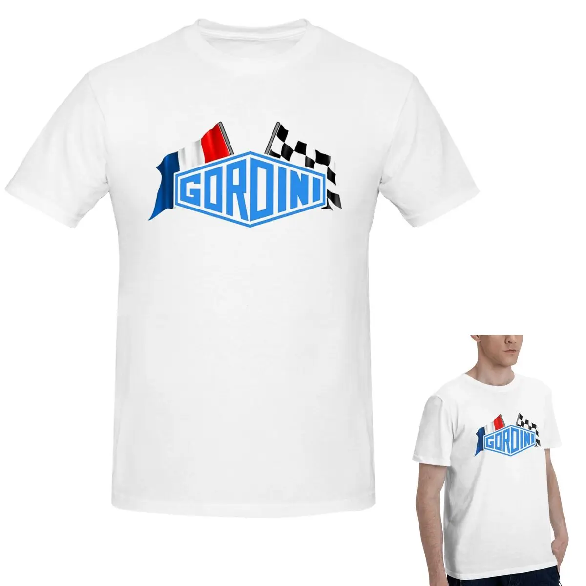 

Футболка с клетчатым флагом Gordini из 100% хлопка, мужская модная футболка большого размера, мужские летние рубашки с круглым вырезом, топы, S-6XL