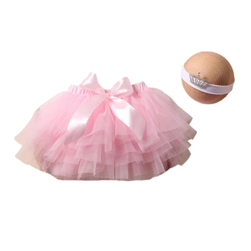 Newborn Costume Skirt Princess Crownpiece Baby Shower Gift Photography Suit