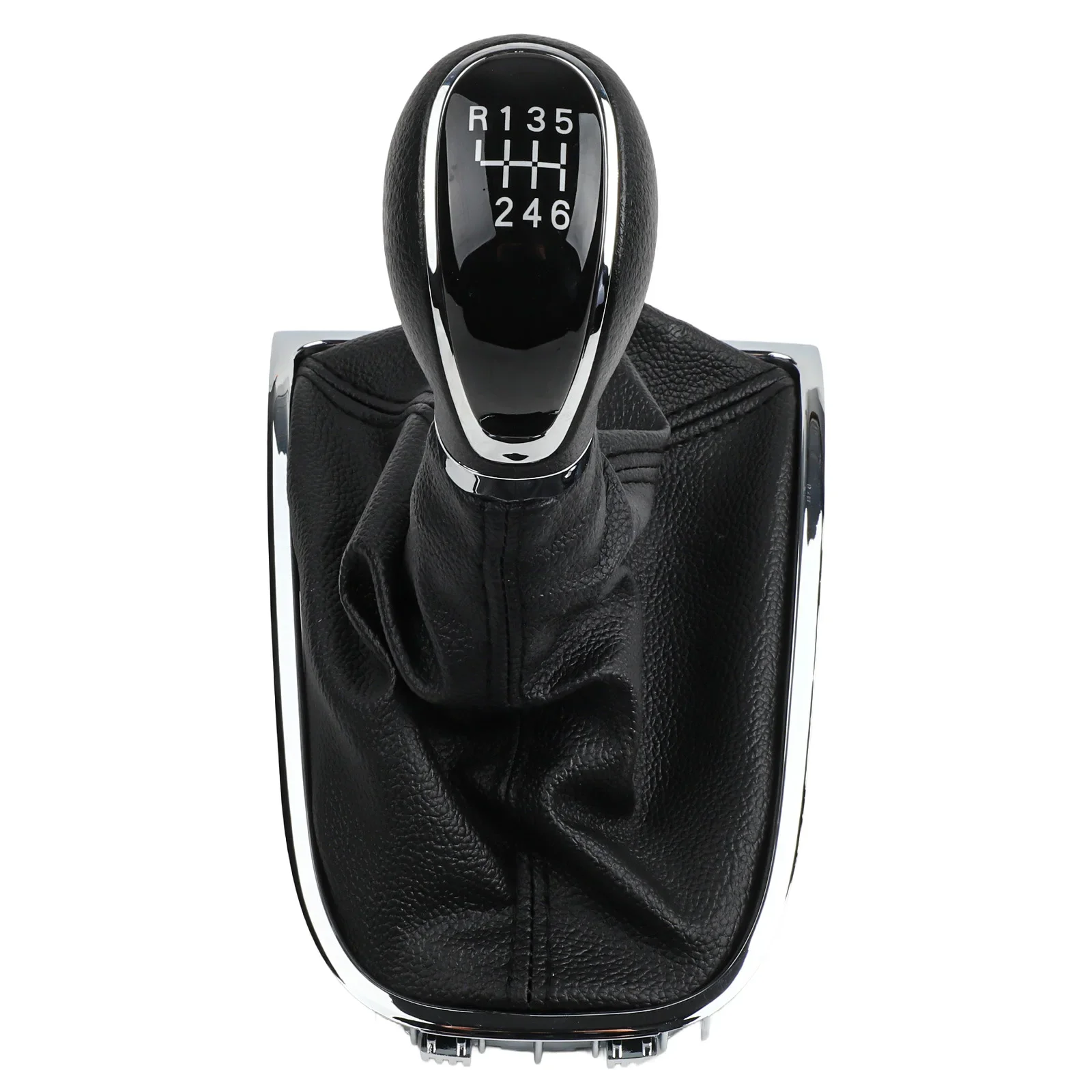 

BLACK Gear Shift Knob 6 Speed Knob Ergonomic Design For Grip ABS And PU Leather Material Easy Installation Components