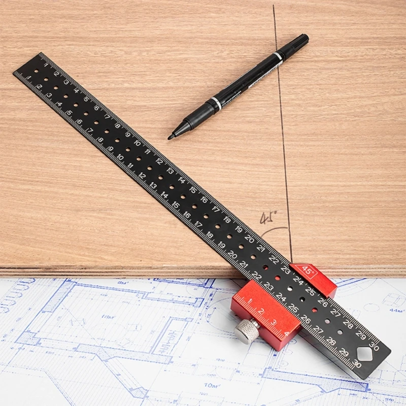 Marking Gauge Combination Angles Carpenters Square with Clear Scale for Marking 45° & 90° for Woodworking DIY & Crafts Dropsale