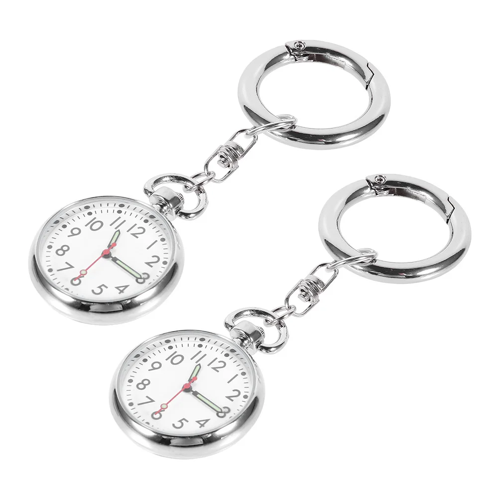 2 قطعة ممرضة المفاتيح ساعة الجيب للنساء الرجال التمريض امتحان توقيت جهاز معلق ساعة إلكترونية للطلاب الأطباء هدية #4