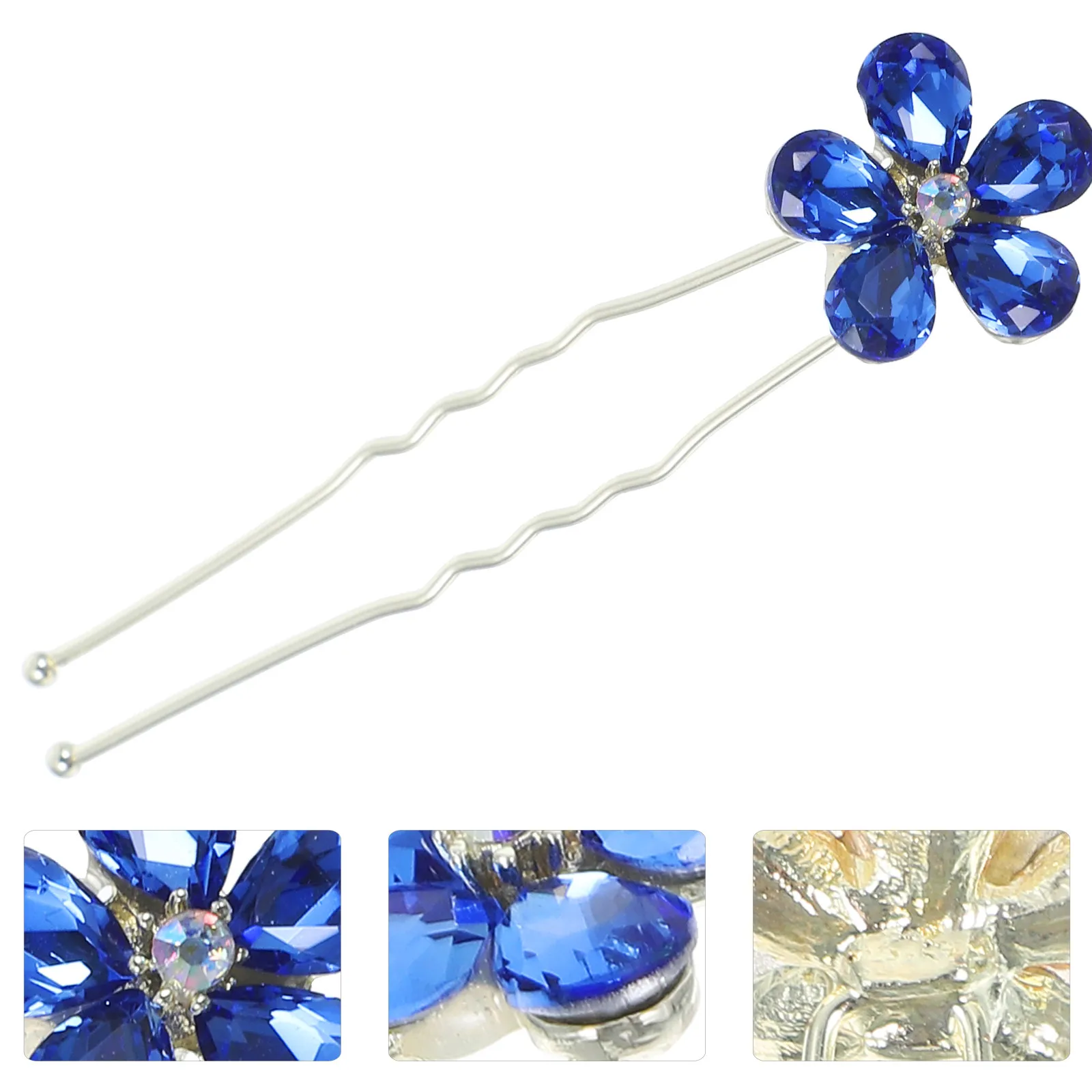 

4Pcs U Shape Hairpin Rhinestone Decorative Hair Accessories for Women Bridal Wedding Occasion Elegant Chic Look Firm Grip All