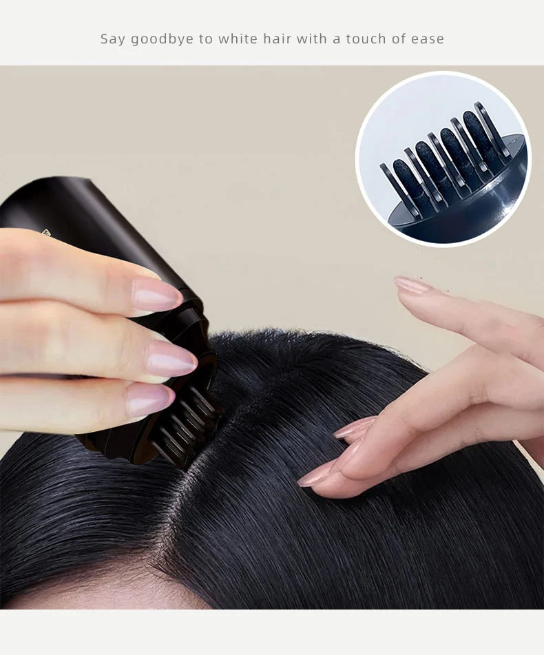 لمرة واحدة تغطية المؤقتة الشعر الأبيض المنزلية مقاوم للماء والعرق برهان صبغة شعر مشط متعدد الوظائف غير تلطخ صبغة شعر #3