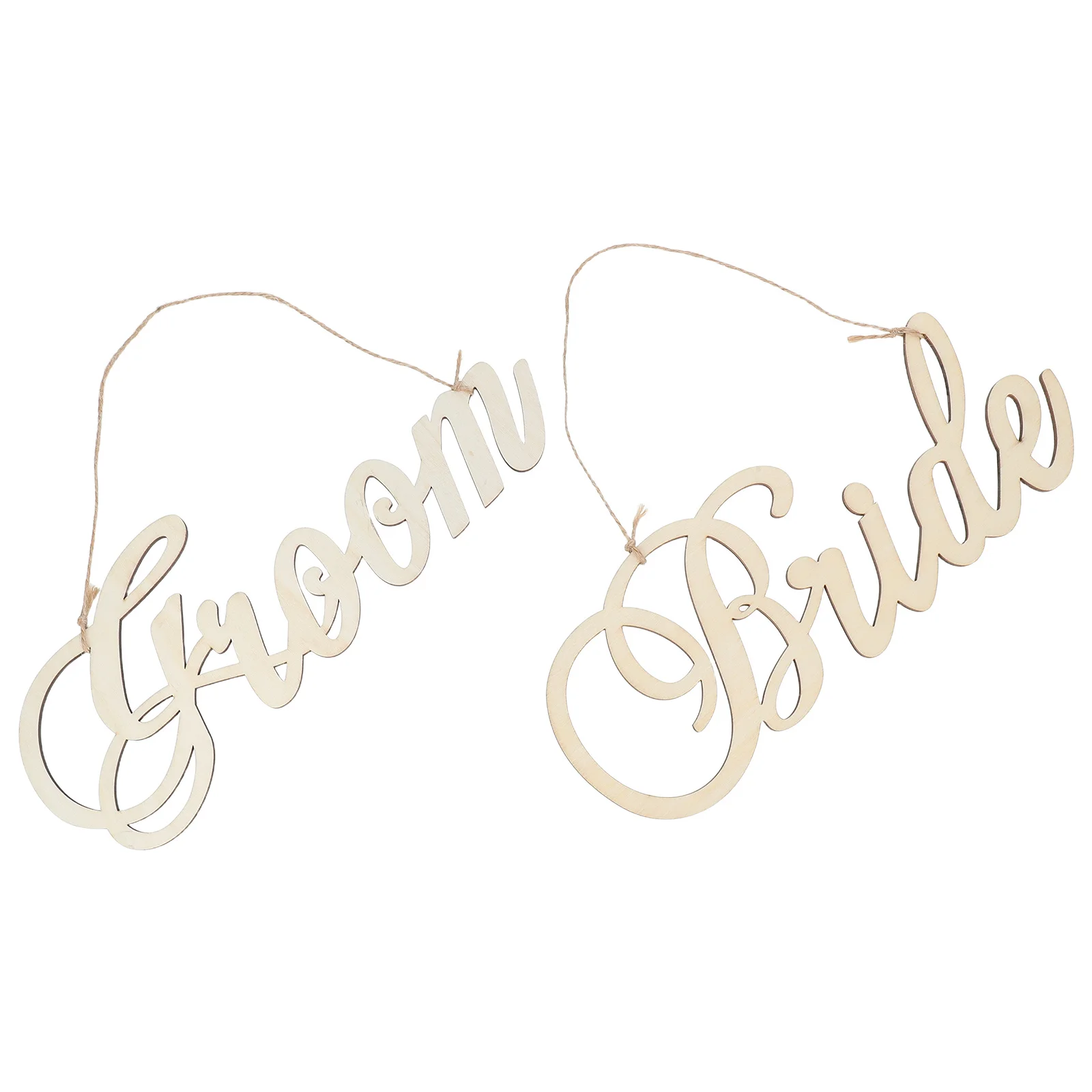 

2Pcs Wooden Hanging Ornament with Letter Design Home Decor Wall Hanging Decoration for Living Room Bedroom Beige