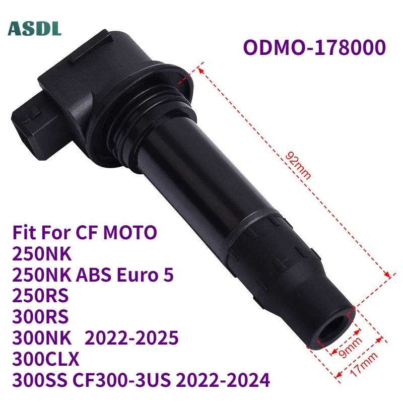 

Motorcycle Ignition Coil Spark Plug High Voltage Cap FOR CFMOTO 250NK 250RS 300RS 300NK 300CLX 300SS CF300-3US 2022-2024