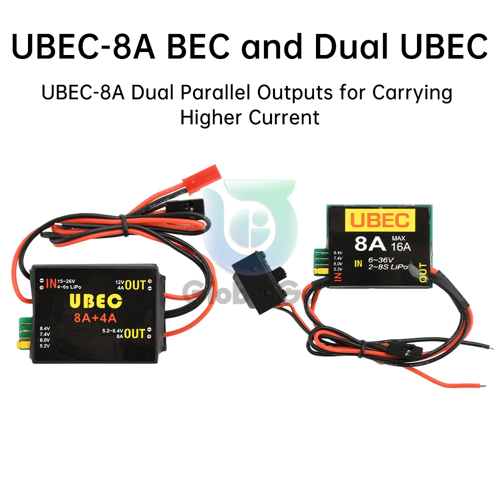 2S-8S 6-36V UBEC-8A BEC & DUAL UBEC 8A/16A  5.2/6.0/7.4/8.4V Servo Separate Power Supply RC Car Fix-Wing Airplane Robot Arm