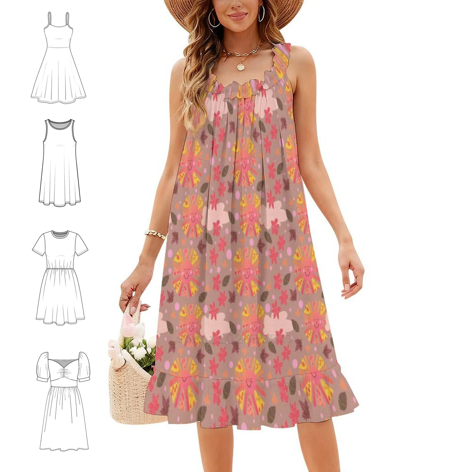 Sunny Autumn Days Pink Blush Korean Style Dress For Women Elegant Casual Dress For Party Or Daily Wear Sun Sunny Autumn Pink