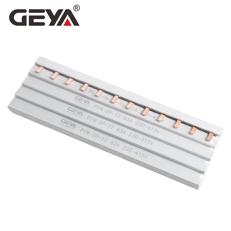 GEYA  Pin & Fork Type 1.4mm Copper Busbar for Circuit breaker 12 Way MCB Connector Busbar Connection 1A-63A 1P 2P 3P 4P