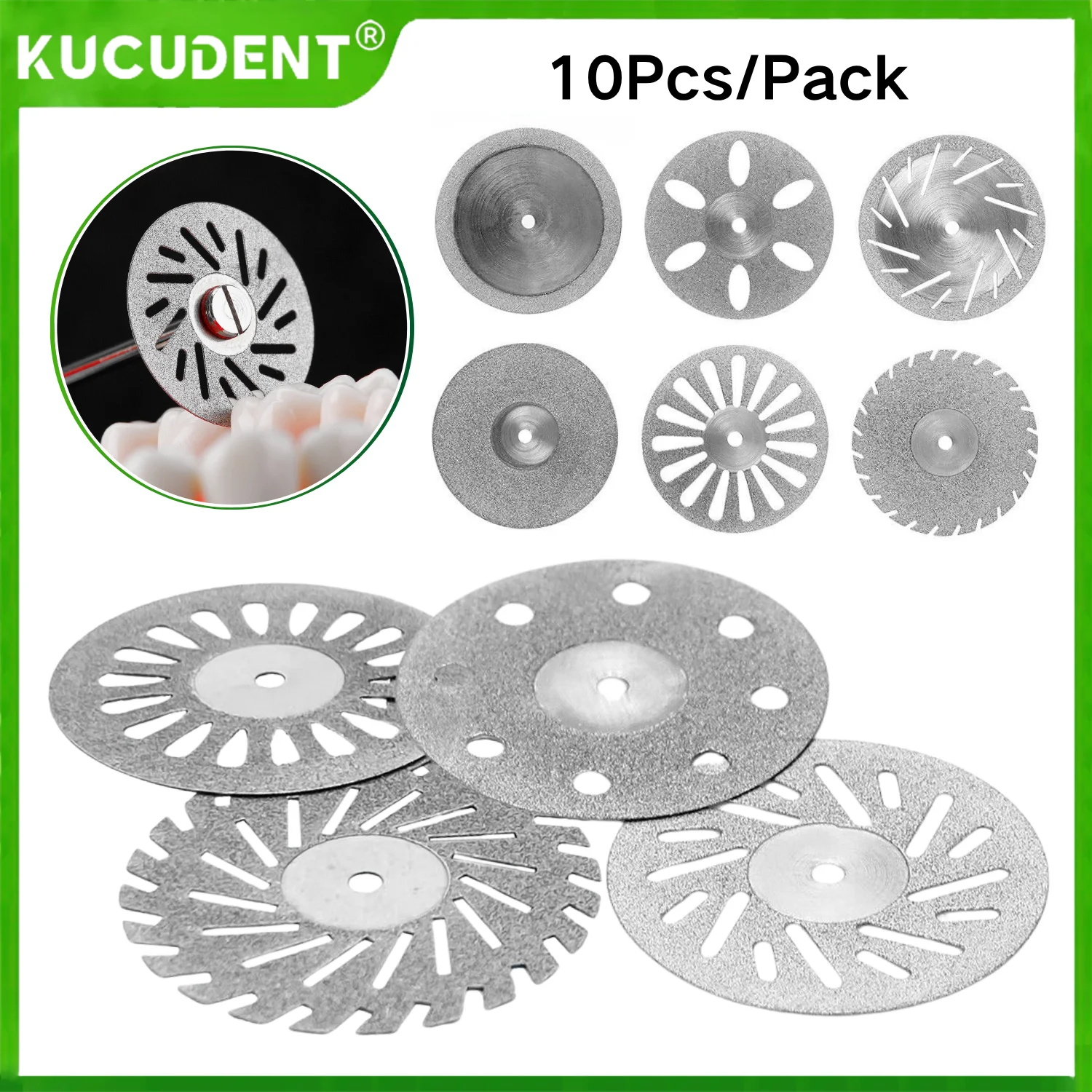 

10 шт., стоматологический алмазный диск 0,20 мм, ультратонкий режущий инструмент с двусторонней зернистостью C19/220, 11 размеров, диски для стоматологической лаборатории