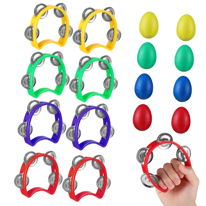 Juego de instrumentos musicales de 5 uds., coctelera de huevos de plástico para niños, juguetes educativos, actividades de aprendizaje preescolar temprano para niñas y niños