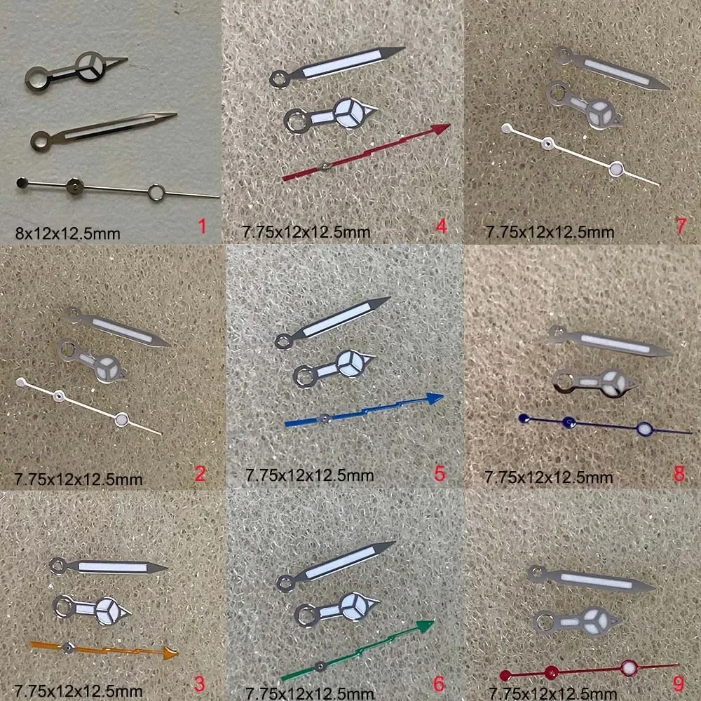 for NH35 NH36 Movement Modified 3Pins Needles Watch Pointers Replacement Repair Tool Luminous Watch Hands Set