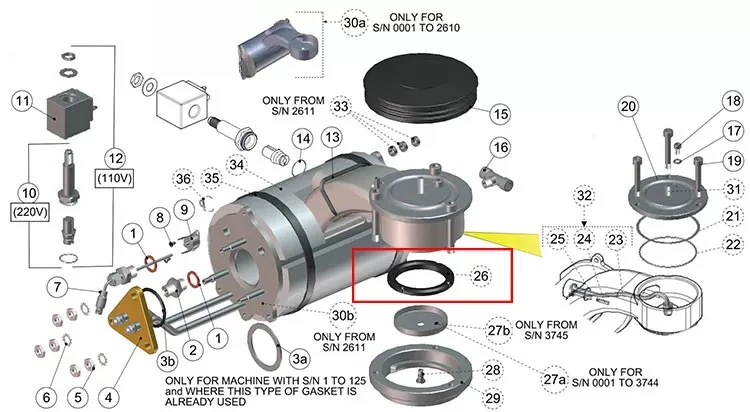 Suitable for LA Marzocco coffee machine LEVA series brewing head rubber ring sealing ring thickened version accessories