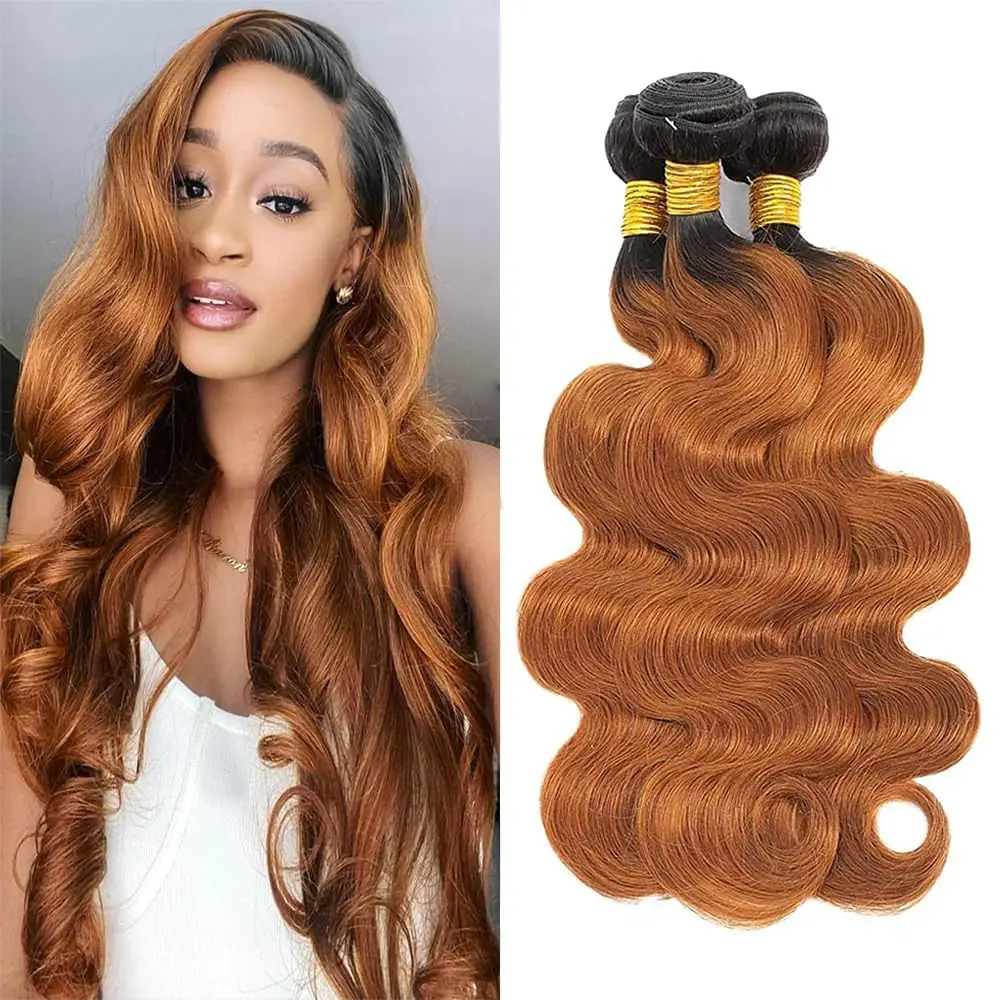 

T1B/30 Human Hair Bundles Body Wave Hair Bundles 8 - 24 Inch 100% Unprocessed Brazilian Virgin Hair Bundles Body Wave for Women