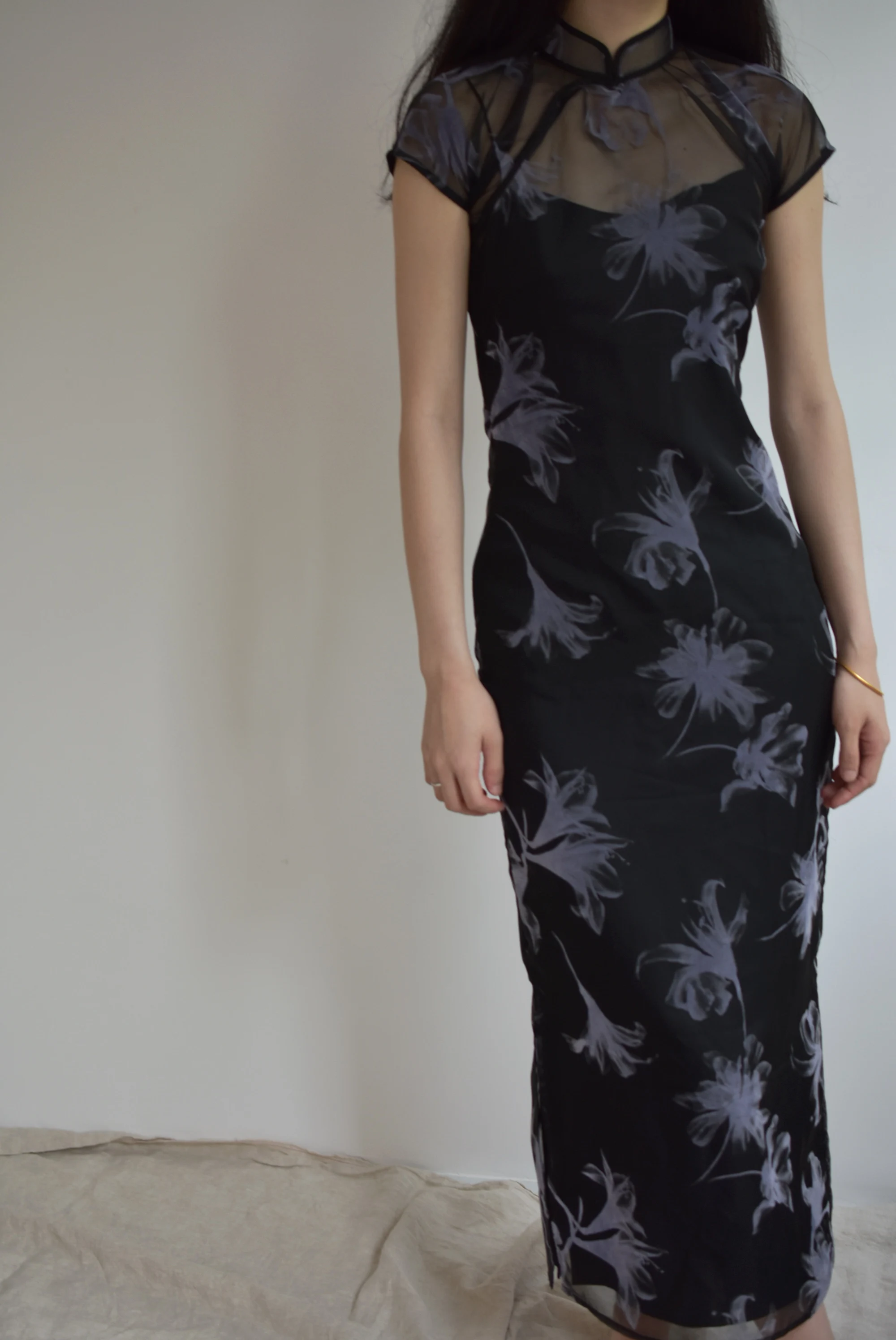 

Новый китайский традиционный женский костюм Mulan Lou из фиолетового бархата с боковой молнией, в стиле ретро, 100% полиэстер