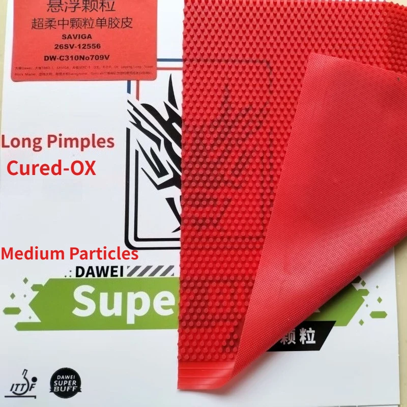 

DAWEI Cured OX Table Tennis Rubber Long Pimple Medium Particles Height 2.1mm Ping Pong Rubber for Strong Spin Stable Defense