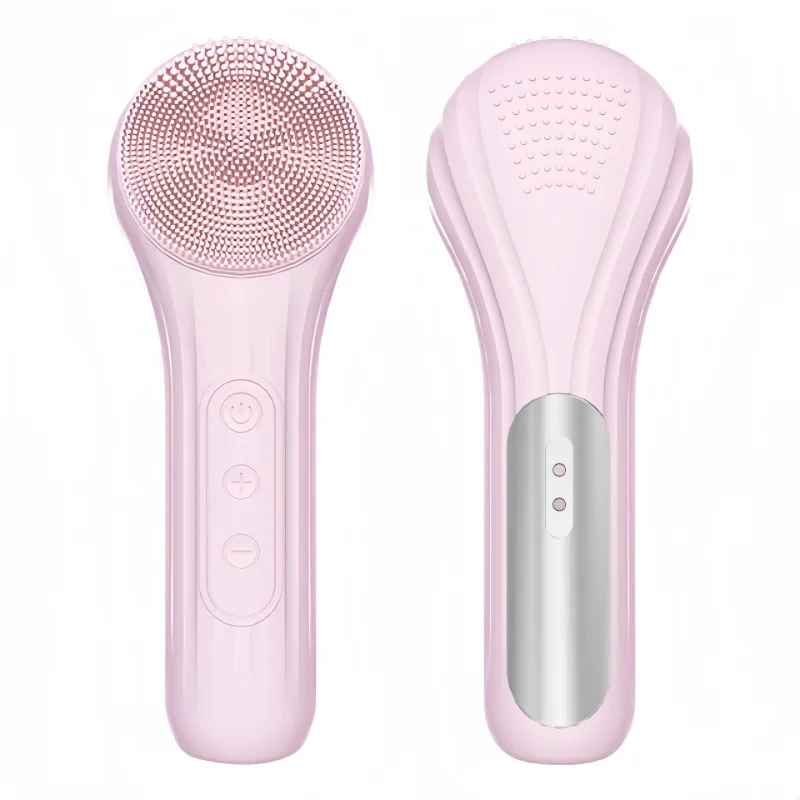 Escova de Limpeza Facial Elétrica à Prova d'Água - Escova de Silicone Ultrassônica com Massagem Térmica, Esfoliador de Pele e Limpador de Poros