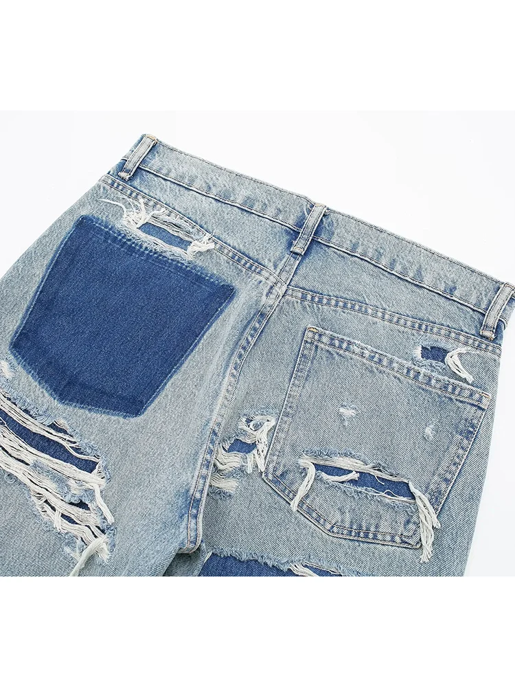 Jean taille haute à jambes larges pour femmes, pantalon en denim décontracté pour documents d\'abonnés, mode rétro, rue haute, ville de Murcia, été,