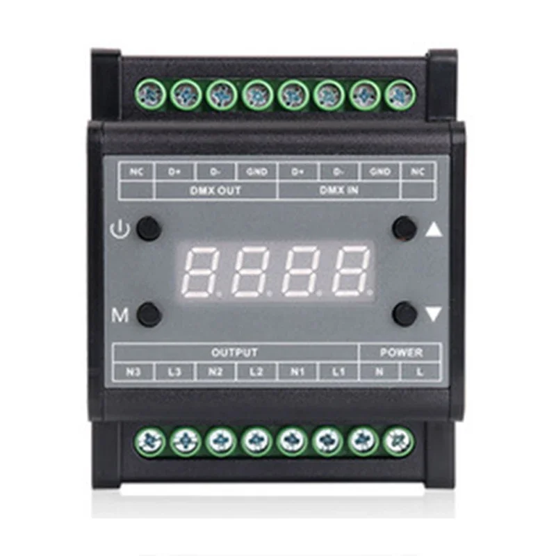 DMX302 DMX triac led dimmer brightness controller AC90V-240V 50Hz/60Hz Output 3channels 1A/CH