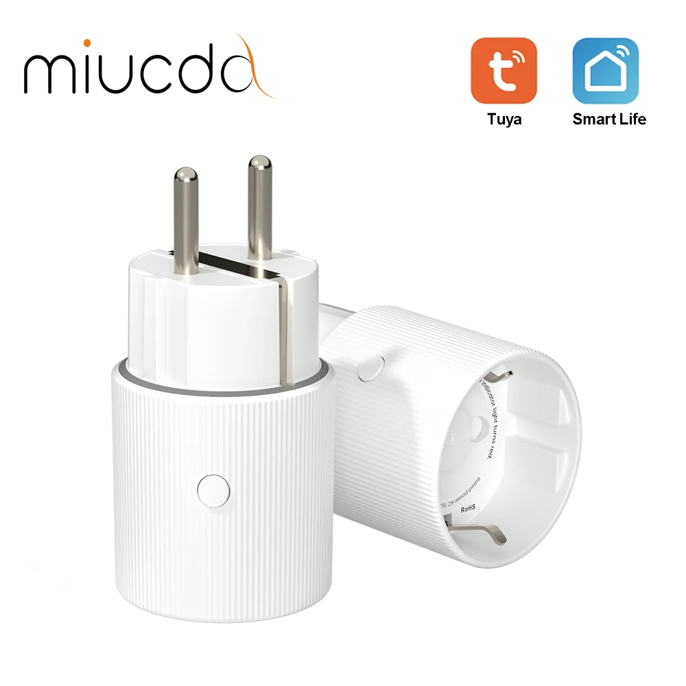 

Умная вилка MIUCDA EU Wi-Fi с мониторингом энергии, управлением через приложение Tuya, голосовым таймером Alexa/Google и группой для домашних электрических розеток