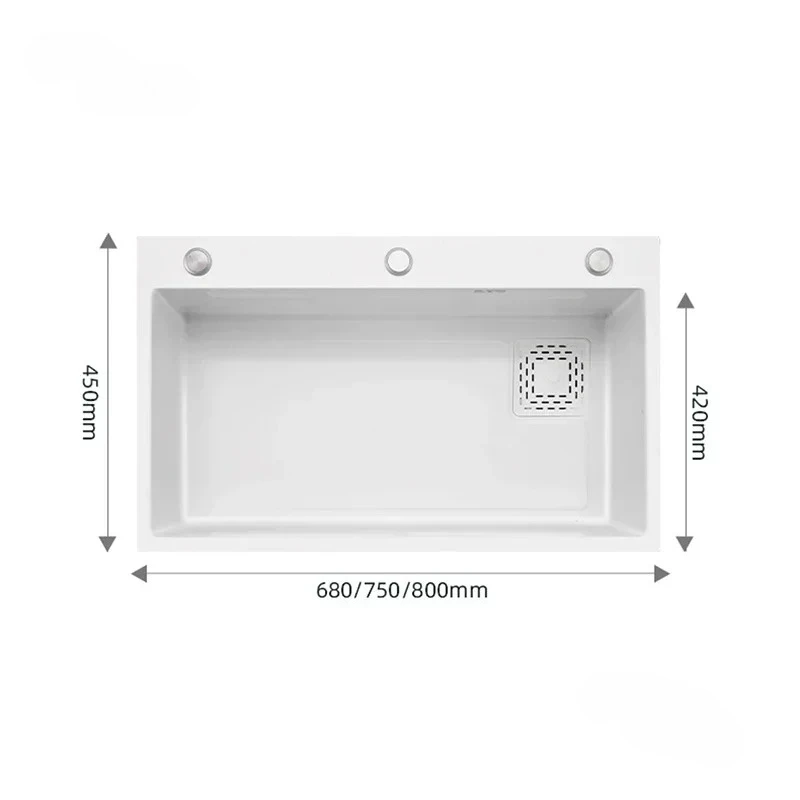 White High-end Design Kitchen Sink for Restaurant Luxury Modern Kitchen Sinks for Home Thickened Stainless Steel Smart Sink