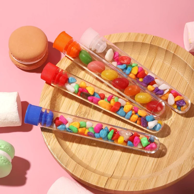 Test Tubes,40Pcs Test Tubes With Rack,Plastic Test Tubes With Caps,Science Tubes And Test Tube Holder 16X100mm (12Ml)