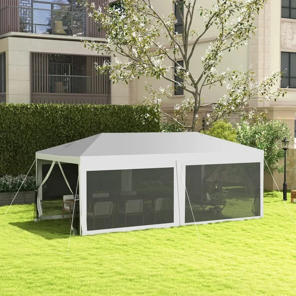 

10'x 20 'Outdoor Party Tent, Outdoor Wedding Canopy and Pavilion with 6 Detachable Side Walls19.2' L x 9.7' W x 8.4' H A