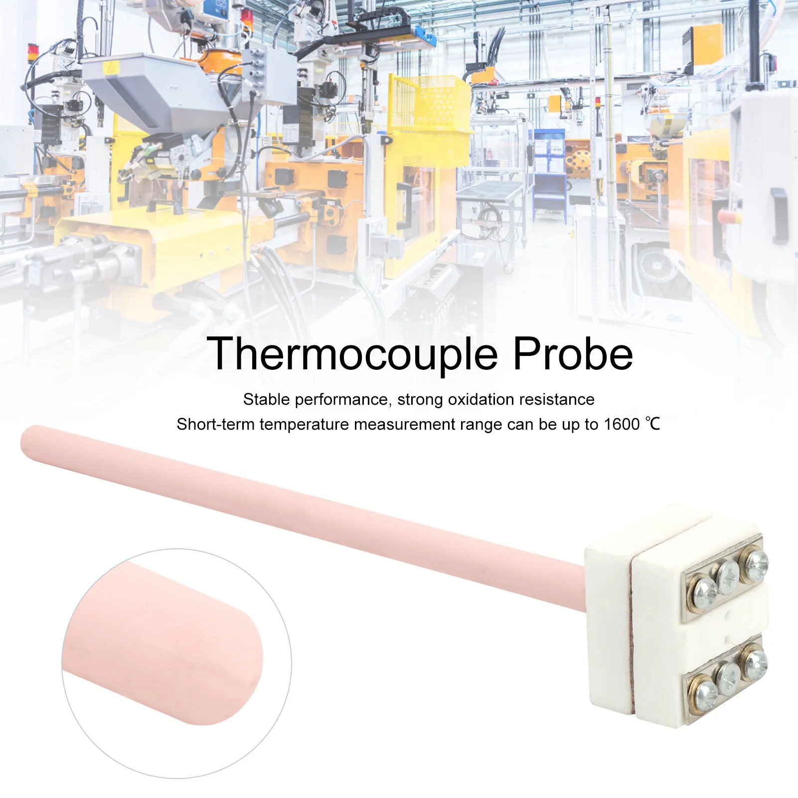 

WRP100 Stype Platinum Rhodium Thermocouple Heat Resistant Temperature Sensor Probe(150mm )