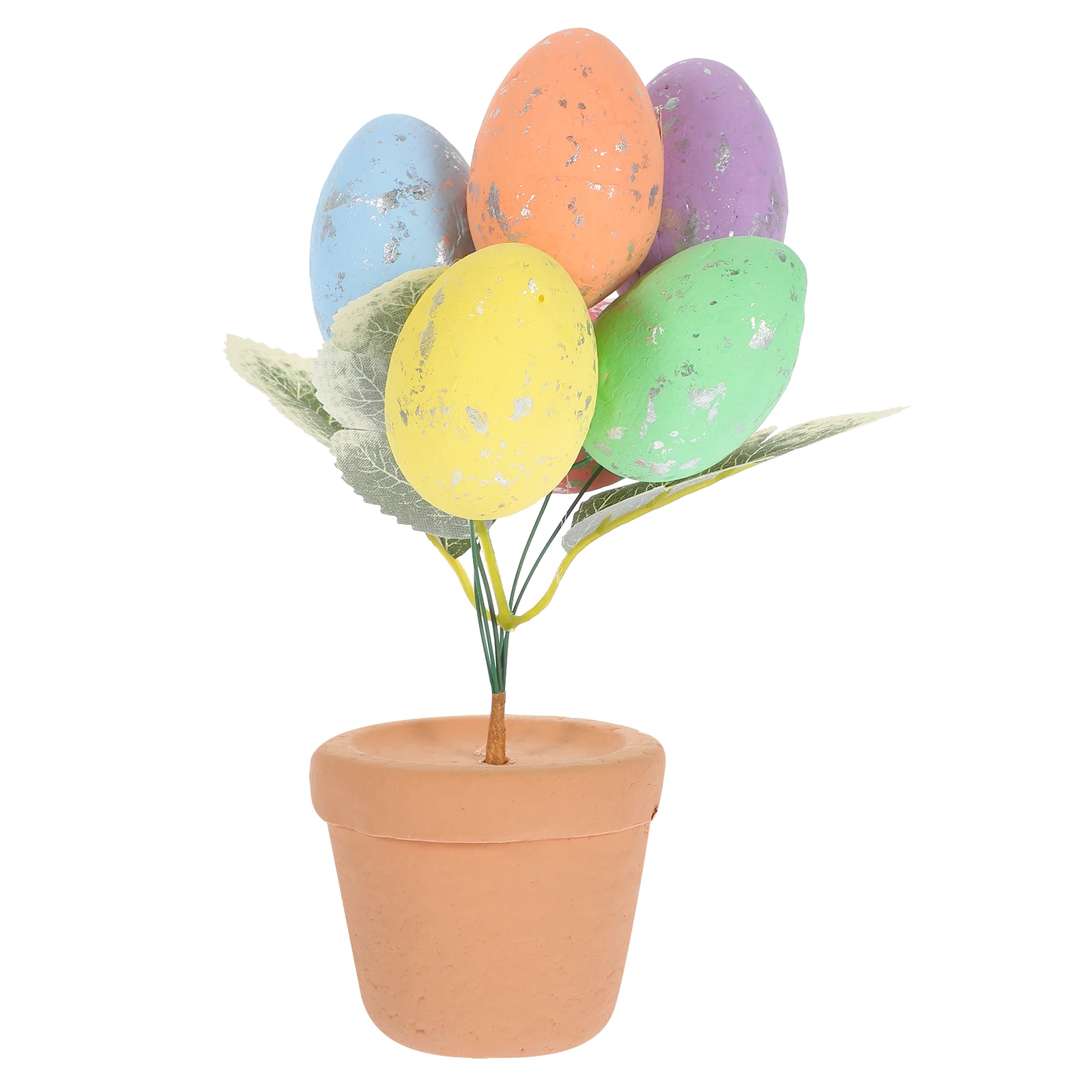 

Easter Egg Bonsai Statue Decoration Desktop Decor Party Supply Centerpiece Ornament Foams For Home Table Decorations